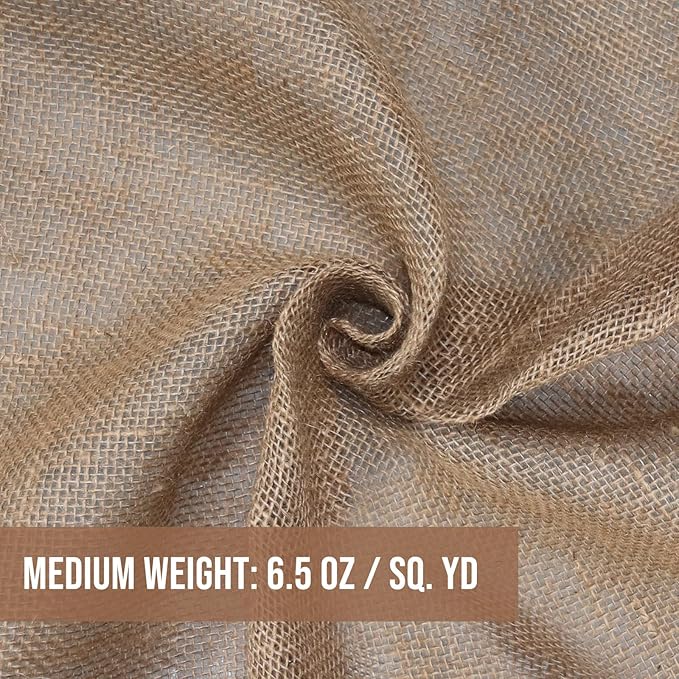 Garden Burlap Roll, 60" x 50 Feet Natural Jute Burlap Fabric Roll for Gardening Raised Bed Liners,Seed Cover,Edging,Weed Barrier,Aisle Runner Plant Cover Tree Protections (60" x 50 Feet)