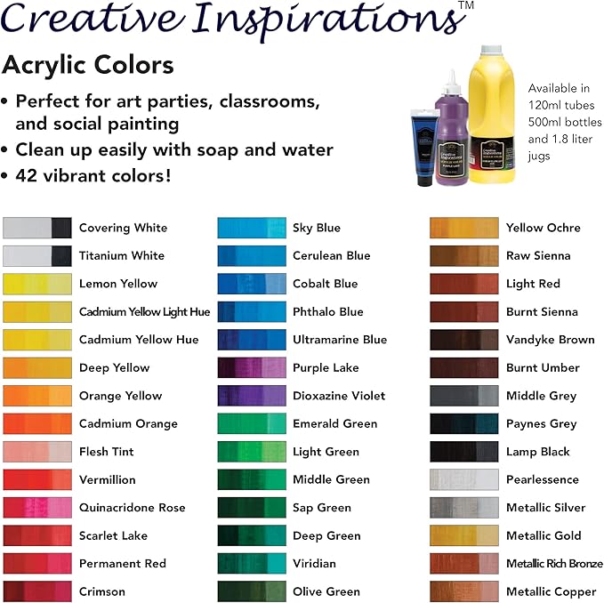 Creative Inspirations Acrylic Paint - Flesh Tint - 500 mL Bottle - Smooth & Creamy Consistency, Vibrant Pigmentation, Great Coverage for Artists - Clean Up with Soap & Water