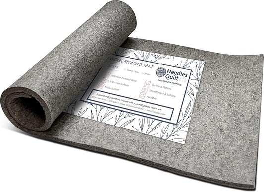 36" x 18" Wool Pressing Mat for Quilting | 100% Natural New Zealand Wool Ironing Mat for Quilters | Quilting Ironing Pad & Wool Pressing Pad for Sewing, Quilters & Craft Projects