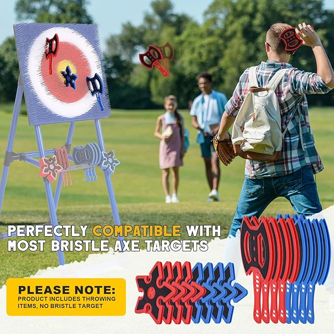 Throwing Axe for Axe Throwing Game for Backyard, Throwing Axe Set with Throwing Star for Outdoor Games, Durable and Fun for All Ages