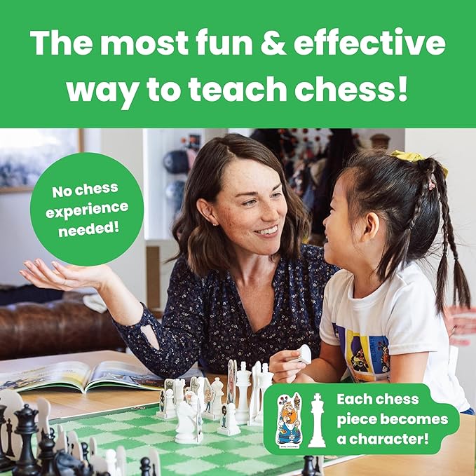 Story Time Chess - Chess Sets for Kids, Kids Chess Set, Chess Game Toddlers, Learning Games for Kids, Chess Sets for Boys & Girls