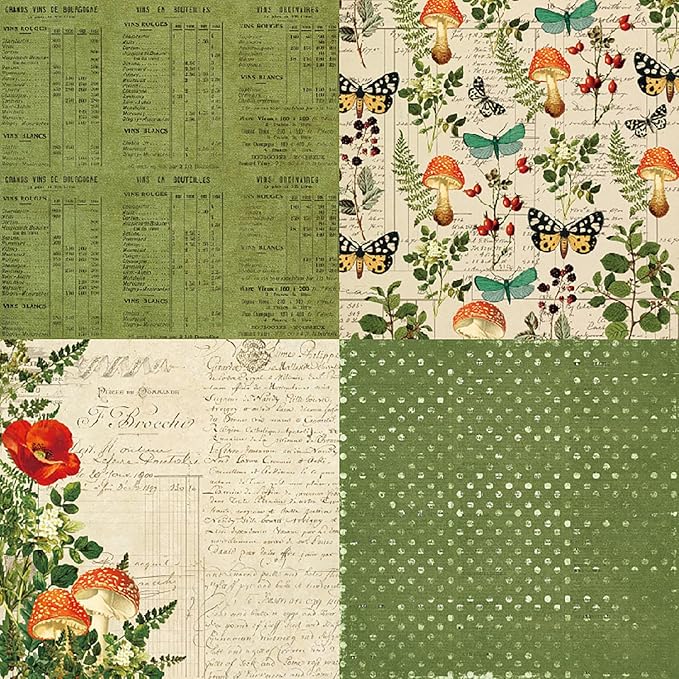 YASMEN Scrapbook Paper Pad 6x6, Vintage Patterned Cardstock, Single-Sided Decopodge, DIY Decorative Craft Paper, Scrapbooking Junk Journal Gift Card Making Supplies - 24 Sheets