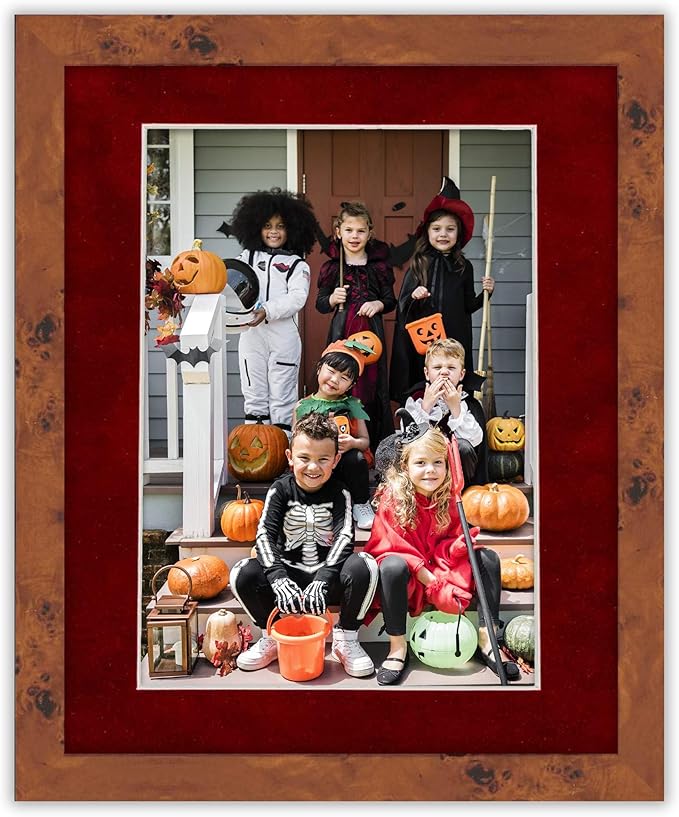 11x14 Mat Bevel Cut for 8.5x11 Photos - Acid Free Bright Red Suede Precut Matboard - For Pictures, Photos, Framing - 4-ply Thickness