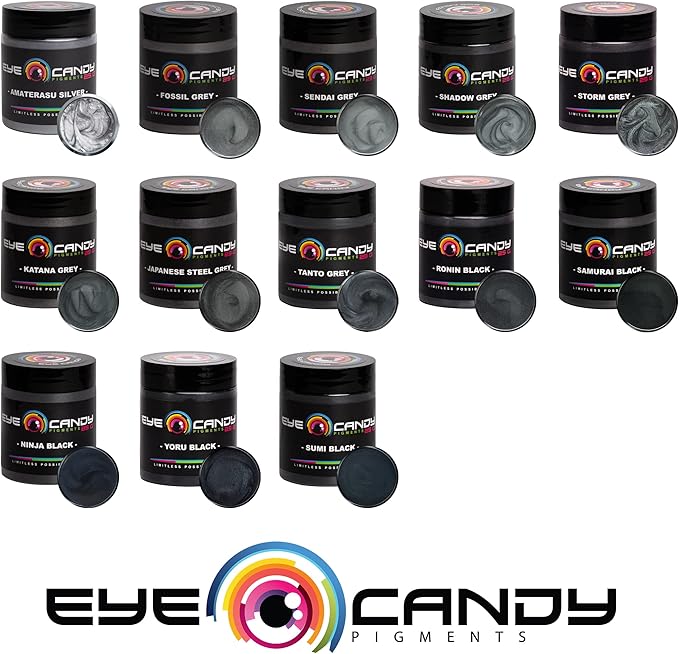 Eye Candy Pigments Premium Grey Mica Powder - Fossil Grey (25gr) - for Epoxy, Resin, Soap, Paint, Woodworking, Acrylic Pouring, Bath Bombs, Fishing Lures - DIY Arts and Crafts Additive