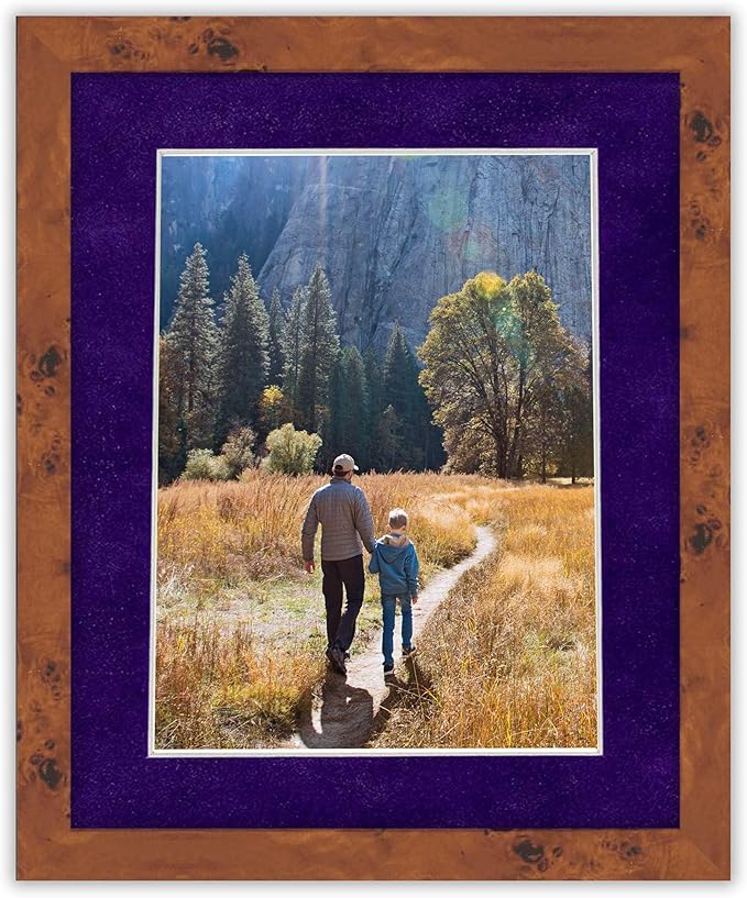 Poster Palooza 11x14 Mat Bevel Cut for 8.5x11 Photos - Acid Free Purple Crocus Suede Precut Matboard - For Pictures, Photos, Framing - 4-ply Thickness