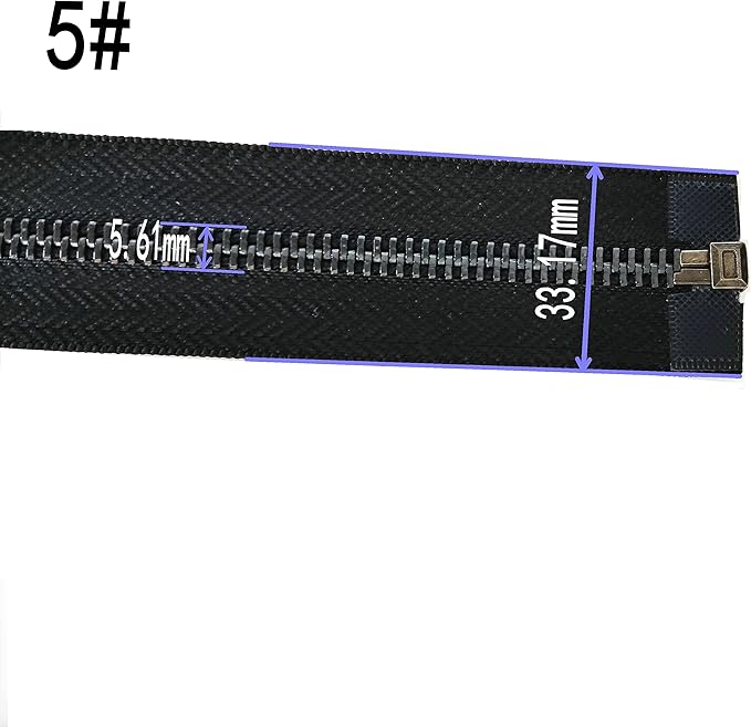 Leekayer 2PCS #5 27 Inch Zipper Black Nickel Teeth Zipper Black Metal Zipper Open End Zipper for Repair Coat Jacket