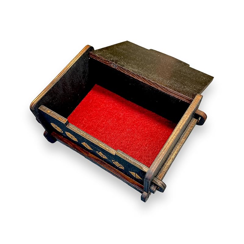 Dice Box - BLACK - 6x4x3 Also holds jewelry and great for desks and desk top items (Bard)