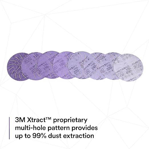 3M Xtract Cubitron II Hookit Clean Sanding Film Disc 775L, 5 in, 15 Piece Multi-Pack Hook and Loop S