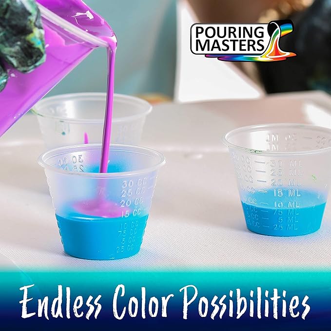 Pouring Masters Strawberry Red Metallic Pearl Ready to Pour Acrylic Pouring Paint - Premium 8-Ounce Pre-Mixed Fluid Acrylic Paint - Fluid Art Supplies for Canvas, Wood, Paper, Tile & Rocks