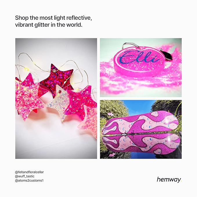 Hemway Glitter for Resin 100g Rose Gold Metallic Crystals for Epoxy Craft Super Chunky Flakes Tumblers Wax Melt