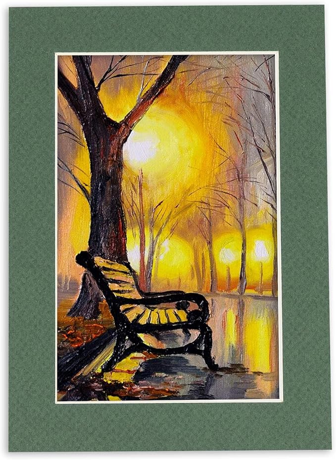 6x8 Mat for 8x10 Frame - Precut Mat Board Acid-Free Show Kit with Backing Board, and Clear Bags Hunter Green 6x8 Photo Matte Made to Fit a 8x10 Picture Frame Matboard for Framing, Pack of 100 Mats