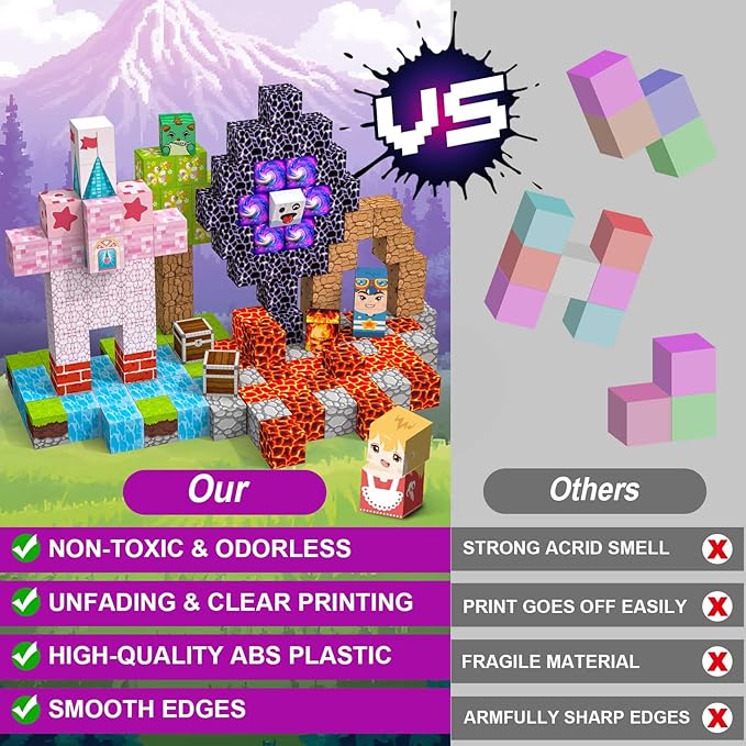 Magnetic Blocks 150 PCS Magnetic Building Blocks, 3+ STEM Montessori Sensory Toys, Magnetic Cube for for 3 4 5 6 7 8 9 10 11 12 8-12 Years Old Boys & Girls Birthday Gifts