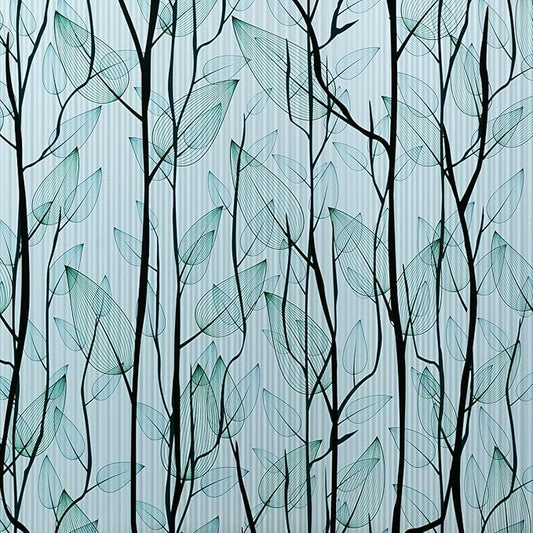 DKTIE Nature Pattern Rainbow Window Film Decorative Stained Glass Window Film Static Cling Films Easy Apply Removable Comes with Tools (U1747-Reeded Glass, 35.4" x 118.1")