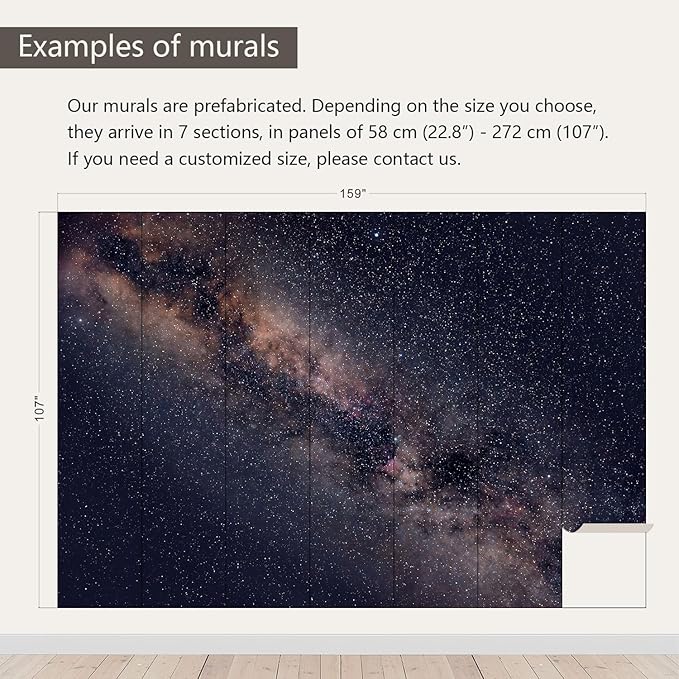 AFZEVEB-Galaxy Stars Wallpaper Wall murals for Ceiling 159"x107"(Not Peel and Stick)