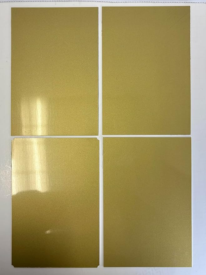 Blank Metal Plates for Laser Engraving - 4 Pack | Aluminum Sheets 0.020" Thick | CO2, Diode, Fiber Laser Compatible | Multiple Sizes & Colors (Gold (engraves black), 1x4.25 inch)