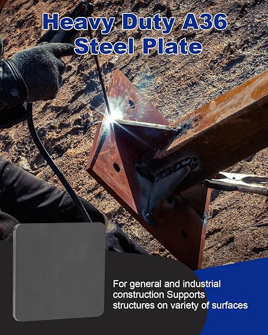 Rocaris 1 Pcs 8 x 8 x 1/2 Inch A36 Steel Plate Hot Rolled, Weldable Steel Sheet Metal for Auto Body Repair, DIY Projects, Industrial Support