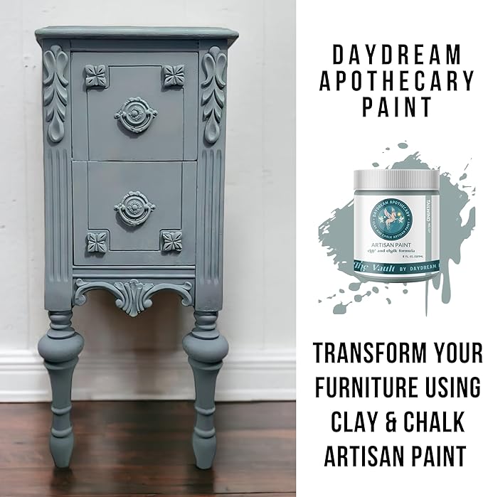 Daydream Apothecary Premium Chalk Style Paint for Furniture, Home Décor, Wood, DIY Interior Projects, Quick Dry, No Prep or Prime Needed, Matte Light Slate Grey - 16oz