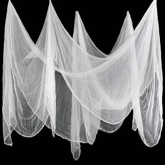 Boao Halloween Cheese cloth 29.92 x 590.55 Inch White Cheesecloth Roll for Crafts Large Cotton Muslin Gauze Fabric for Halloween Outdoor & Indoor Spooky Decoration