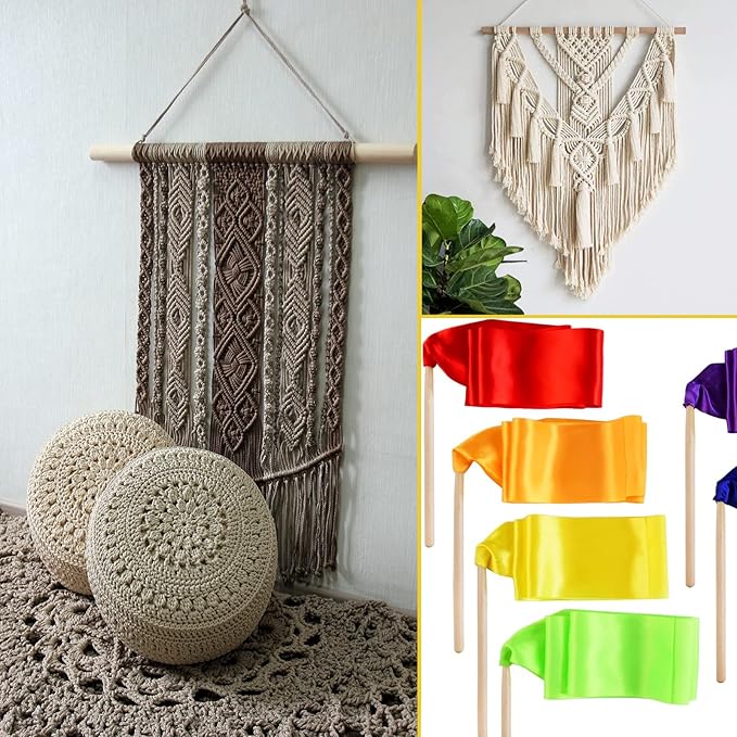 Wood Dowels Wooden Dowel Rods for Crafts, 25PCS 1/2 x 24 Round Macrame Wooden Sticks for Crafting, Unfinished Hardwood Sticks for Arts and DIYers, Tiered Cake Support and Wedding Ribbon Wands