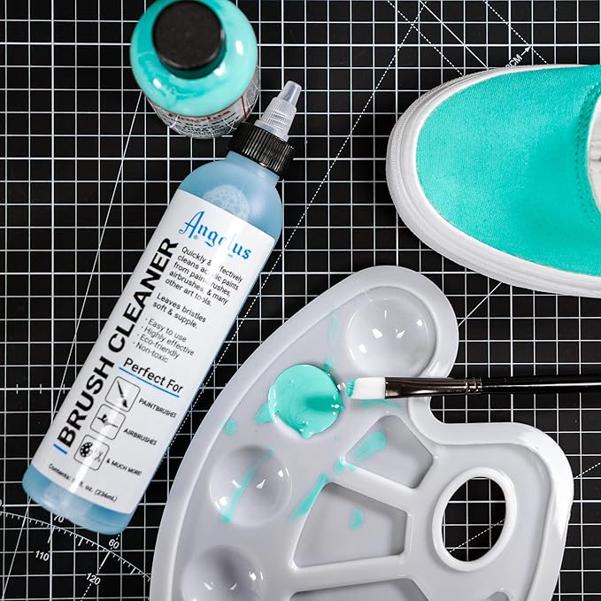 Angelus Brush Cleaner – Fast-Acting Cleaner for Brushes, Airbrushes & Art Tools – Effectively Removes Dried Acrylic, Oil, and Water-Based Paints, 8 ounces