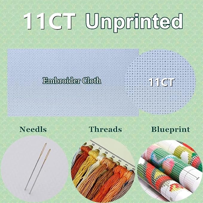 DMCXART Counted Cross Stitch Kits for Adults Needlepoint Kits Unprinted Cross Stitching Embroidery Kit 11CT Cross Stitch Supplies- Jesus Speaks Scriptures 18x18 inch