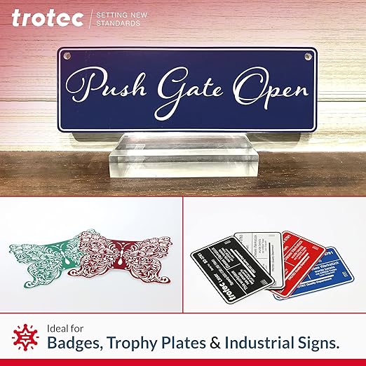 Trotec TroLase | 12"x24"x1/16", 4 Pcs | English Walnut/White | 2 Ply | Modified Acrylic | Laser Engraving Double Color Plastic Sheet | Engraving Blanks for Laser, Saw, Guillotine | Made in USA