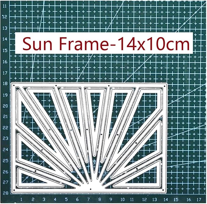 Cutting Dies Metal Stencils Scrapbooking Tools Flowers Lace Frame DIY Embossing Template for Paper Card Making Album Arts Crafts Supplies (Sun Frame-14x10cm)
