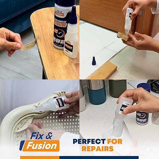 FIX & FUSION Ca Super Glue (1.77 Oz), Fast Adhesive/Cyanoacrylate Glue for Woodworking, Plastic, Rubber, Granite, DIY & Industrial, (5 Pack)