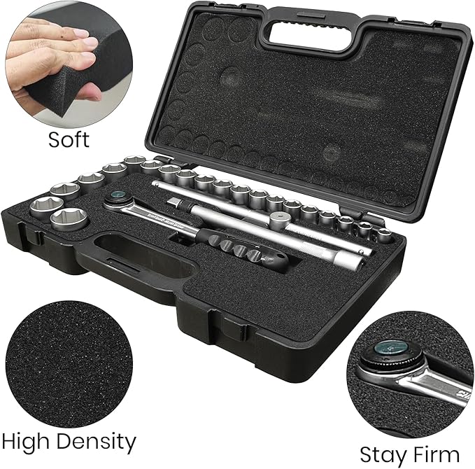 6 Pcs 16 x 12 x 1.5 Inches Polyurethane Foam - Packing Foam Inserts for Cases Black Craft Foam Sheets for Packing Padding 1.5 Inch Thick for Camera Toolbox Storage
