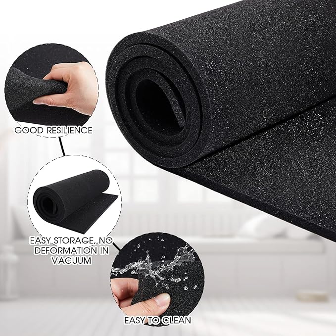 Amylove Polyurethane Foam 24" x 72" High Density Cushion Upholstery Foam Sheet for Seat Replacement DIY Projects Chairs Headboards Sofas Home (1/4" X 24" X 72",Black)