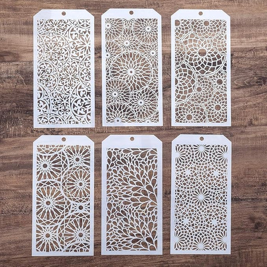DIY Decorative Stencil Template for Scrapbooking Painting on Wall Furniture Crafts,Set of 6 (Mandala)
