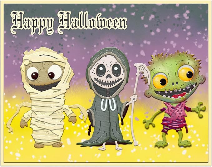 Halloween Clear Silicone stampReusable Stamp with Pumpkins, Skulls, Bats, Santa Claus, and Holiday Designs. Used for Making Cards, scrapbooks, and DIY templates (Halloween Mummy)