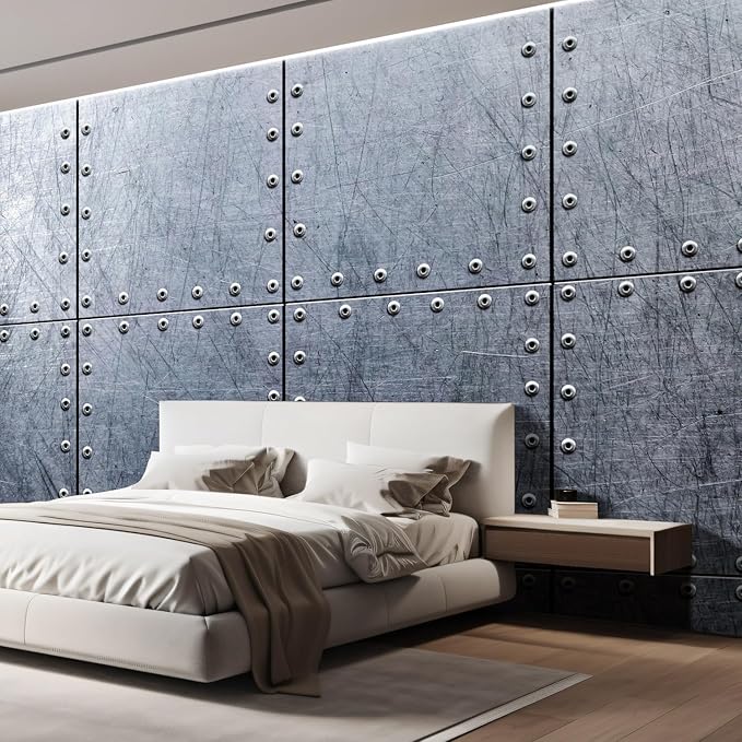 wall26 Wall Sticker/Wall Mural Metal Background, Not Peel and Stick, Non-Woven Wallpaper Decorative for Bedroom, Living Room, Office - 132x192 inches