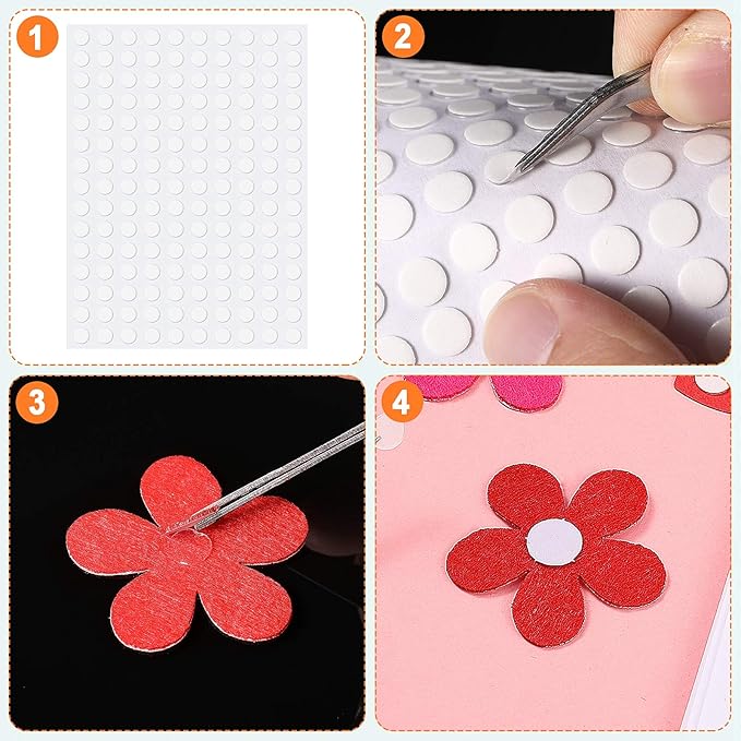 Zonon 3000 Pcs Double Sided Adhesive Dots Clear Glue Point Tape Stickers Balloon Glue Round Mini No Traces Adhesive Sticker Dot Sticker for Classroom Decor Craft DIY Office (0.24 Inch/ 6 mm)