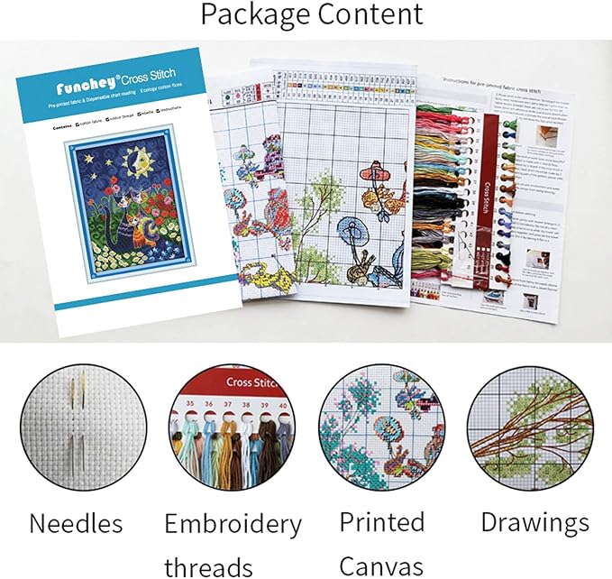 Artvxeay Cross Stitch Kits Stamped Full Range of Embroidery Kits for Beginners Adults 11CT Pattern Stitch Embroidery Kits Needlepoint Kits DIY- (Hummingbirds Gather Honey 18x18 inch)