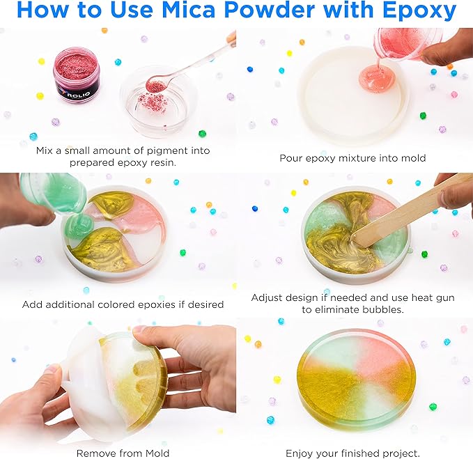 Rolio Premium Mica Powder - Blue Iris (50G / 1.76oz) - 1 Jar of Blue Pigment Powder for Epoxy Resin, Dye, Soap Making, Nail Polish, Paint, Candle Making, Bath Bombs, Slime