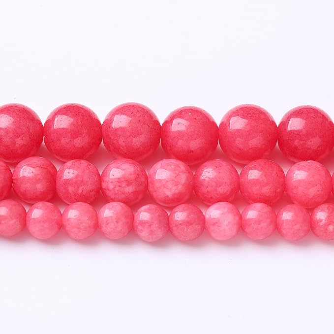 32PCS 12MM Natural Red Rhodonite Jade Stone Beads Round Loose Stone Beads for Jewelry Making DIY Energy Stone Healing Power Bracelet 15"