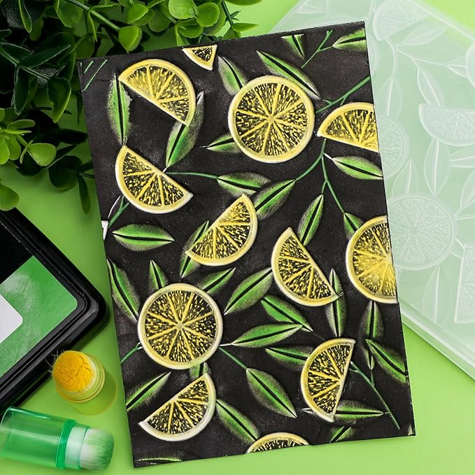 BAOFALI 3D Embossing Folders Lemon Textured for Card Making,Embossing Template Paper Card Embossing Stencil for DIY Scrapbooking Photo Album Card Paper Craft Decoration 6.3" L x 4.5" W