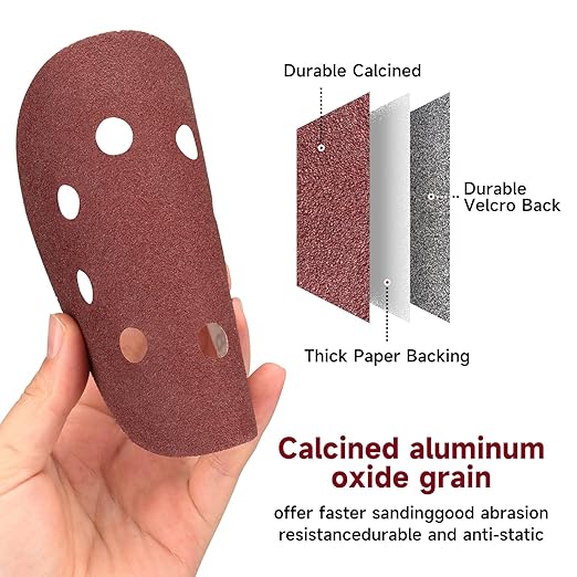 100 PCS 5 Inch Sanding Discs 150 Grit, Round Hook and Loop Sandpaper for Random Orbital Sander