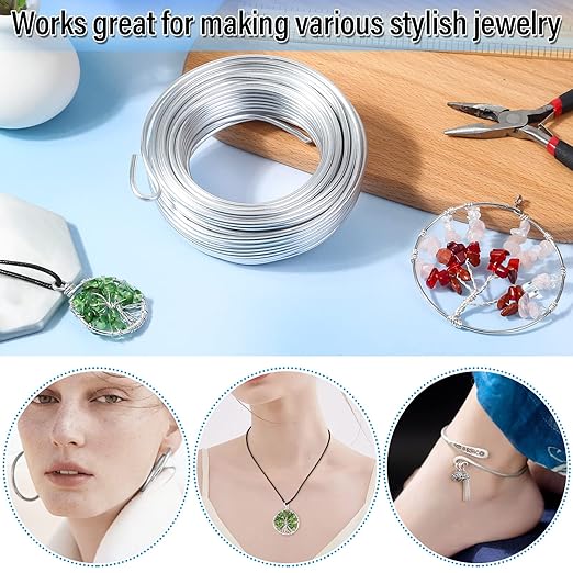 3mm Craft Wire for Sculpting, 52 Ft Aluminum Bendable Thick Metal for Bonsai Trees, Floral Armature, Weaving, Wrapping, Clay Models, Dolls, DIY Jewelry Making (9 Gauge Thickness)