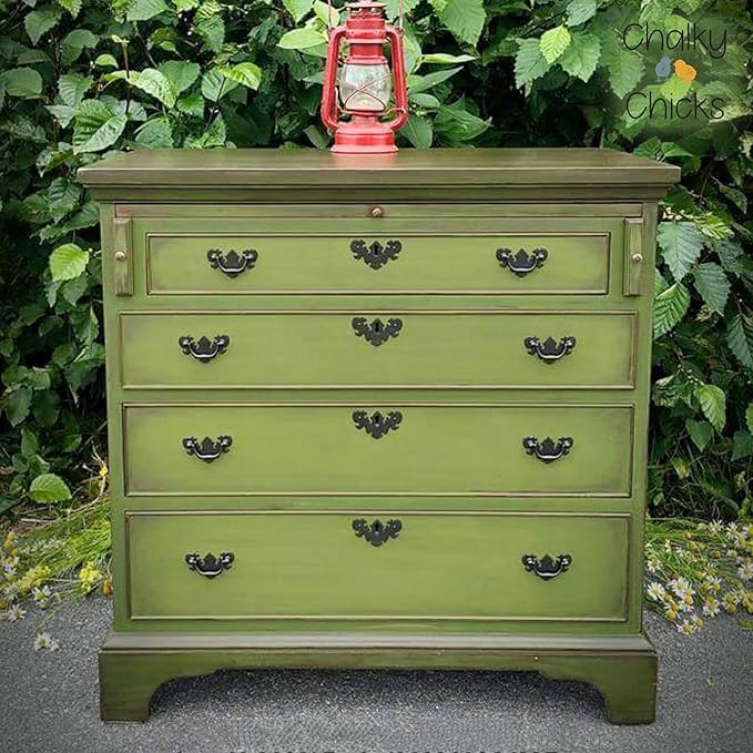 Chalky Chicks All-in-One Chalk Paint for Furniture or Cabinet - 4 Fl Oz - Matte Finish Lily Pad (Green) for Metal, Wood Furniture Paint - No Sanding All-in-One for Home Decor & Crafts, USA Made