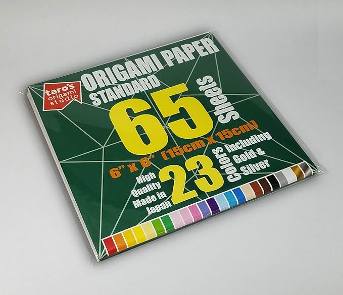 [Taro's Origami Studio] Standard 6 inch 65 Sheet and Easy Origami Book Combo