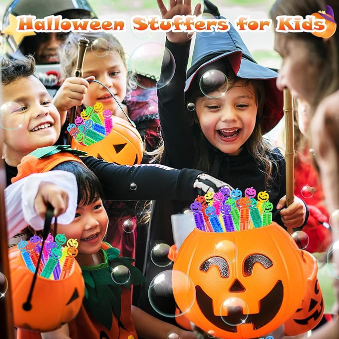 500 Piece Halloween Party Favor Bubbles, Halloween Bubble Wands Bulk for Kids Party Favor Supplies, Trick or Treat Goodie Bags, School Classroom Game Rewards, Halloween Miniatures