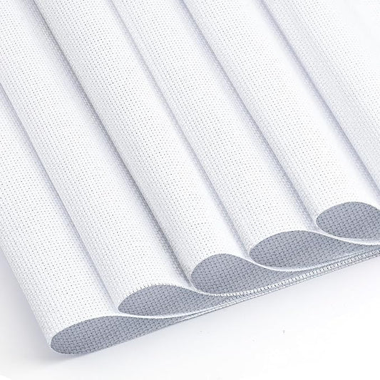 6 Pcs Cross Stitch Fabric, 14 Count White Embroidery Fabric Cloth Cross Stitch Cloth Supplies for DIY Handicrafts, Needlework, Embroidery Decoration Crafts (12 by 18-Inch)