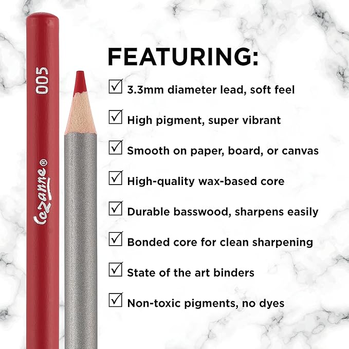 Creative Mark Cezanne Premium Colored Pencils Brilliant Blue 6 Pack - Highly-Pigmented Drawing Pencils - Coloring Pencils for Drawing, Blending, Coloring, and More