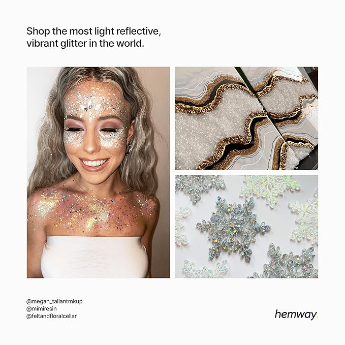 Hemway Polyurethane & Epoxy Resin Glitter 100g / 3.5oz Metallic Crystal Flake Additive for Flooring Jewelry Tumblers Glass Pigment - Chunky (1/40" 0.025" 0.6mm) - Mother of Pearl Iridescent