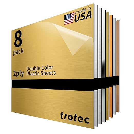 Trotec | Metallic Looking Acrylic Sheet | 12"x12"x1/16, 4 Pcs | Muticolor | Metallic Finish - Scratch Resistant for Laser Engraving & Cutting,Printing,Glowforge,Name Plate | USA Made