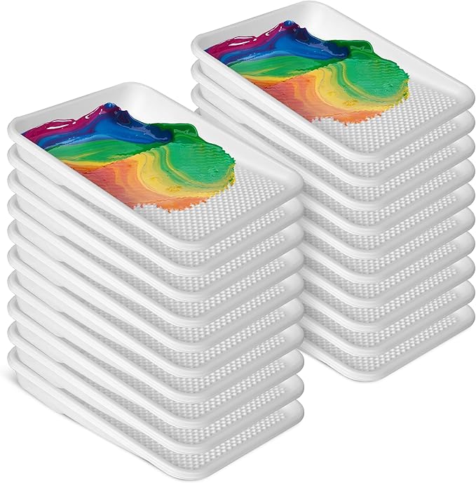 Paint Tray Liners, 1-Qt. Paint Capacity, Overlapping Edges, Fits 9” Metal Paint Trays, Dotted Ramp for Easy Rolling, (20)