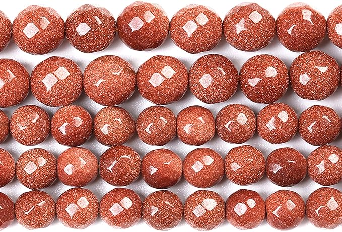 45pcs 8mm Natural Gold Sandstone Beads Faceted Stone Energy Healing Beads for Jewelry MakingDIY Bracelet Necklace Accessories 15" (8mm, Faceted Gold Sandstone)