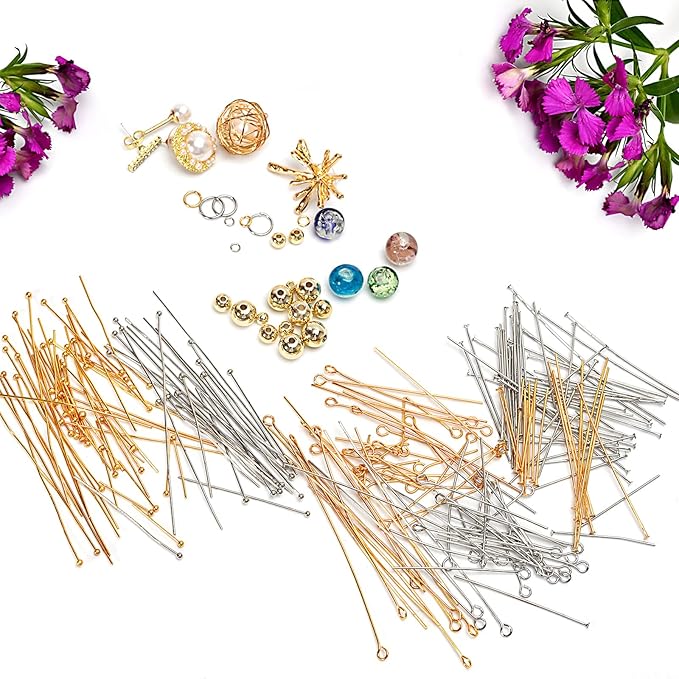 150pcs 18K Gold Filled Flat Head Pins Non Tarnish Craft Earring Bracelet Jewelry Making Accessories Supplies (30mm (1.18in), Gold-Flat Head Pin)